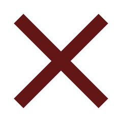 Obraz premium Red Cross Symbol. Red Cross Mark, No, Delete Icon.