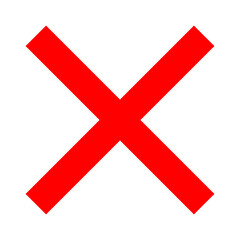 Fototapeta premium Red Cross Sign. Red Cross Mark, No, Delete Icon.