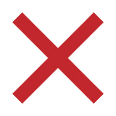 Red Cross Sign. Red Cross Mark, No, Delete Icon.