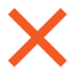 Red Cross Sign. Red Cross Mark, No, Delete Icon.