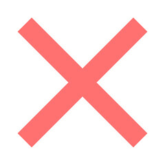 Red Cross Sign. Red Cross Mark, No, Delete Icon.