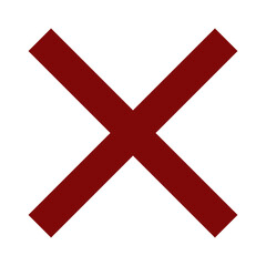 Red Cross Sign. Red Cross Mark, No, Delete Icon.
