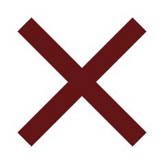 Red Cross Sign. Red Cross Mark, No, Delete Icon.
