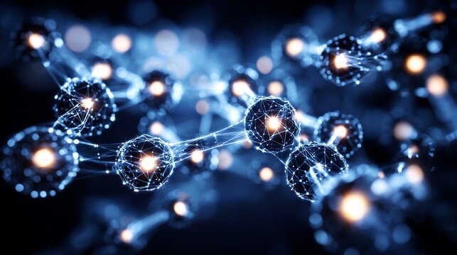Abstract representation of interconnected network nodes forming a complex system