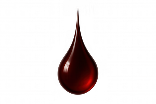 Blood drop symbolizing donation, health, medicine, and critical care on transparent background - Powered by Adobe
