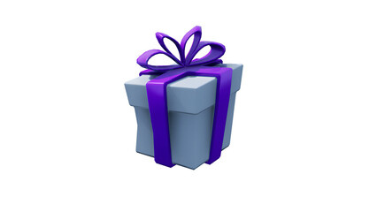 Purple Gift Box with Ribbon Icon - Reward or Loot Asset