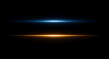 Abstract blue and orange light streaks on a black background, representing energy, technology, or data transfer