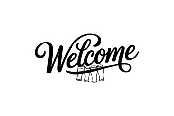 Decorative Calligraphic Welcome Text for Invitations