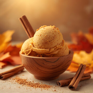 vanilla ice cream with cinnamon