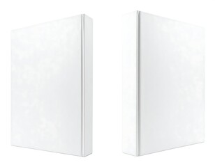 Two blank white binders, side view
