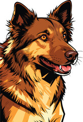 beautiful-closeup-portrait-dog illustration