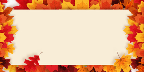 Rustic Thanksgiving poster template with leaf corners and space for menu or schedule, printable flyer design