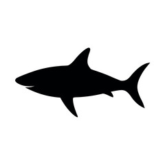 Shark Swimming Side Profile Silhouette