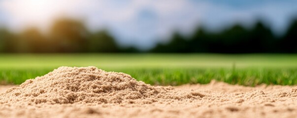 Sand Pile on Green Grass, Landscape , Background