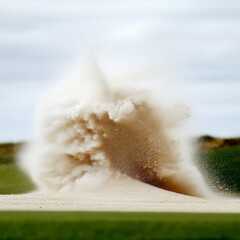 Sand Explosion in Golf Bunker, Sports , Action