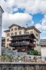 Buildings in village of Reckingen in Switzerland