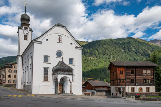 Church of town of Reckingen in Switzerland
