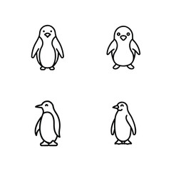 Obraz premium Cute Penguin Icon Bundle, Winter Penguin Character Set, Arctic Penguin Illustration Pack, Adorable Penguin Vector Collection, Frozen Penguin Graphic Design
