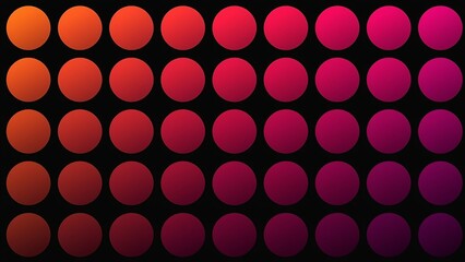 Vibrant Gradient Dot Matrix with Seamless Color Transition from Orange to Purple in a Symmetrical Grid on Black Minimalist Background for Modern Design