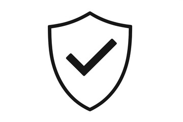 Shield with Check Mark Icon Vector Illustration, Protection and Security Symbol, Verified Badge with Transparent Background, Safety and Trust Concept Design