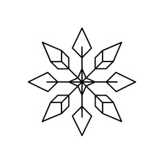 Geometric snowflake line art