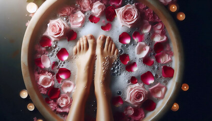 A relaxing pedicure atmosphere, Ai generated image