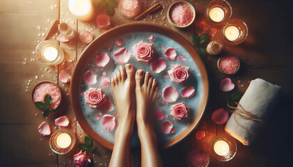 A relaxing pedicure atmosphere, Ai generated image