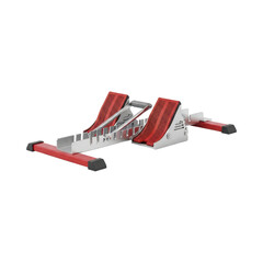 Red and silver starting blocks for track and field on transparent background
