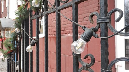 A busy decorated for Christmas, Christmas Eve, preparing and buying gifts