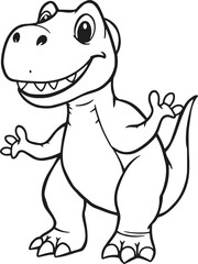 Cute Cartoon Dinosaur Outline for Kids
