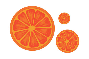 Three orange slices on a black background