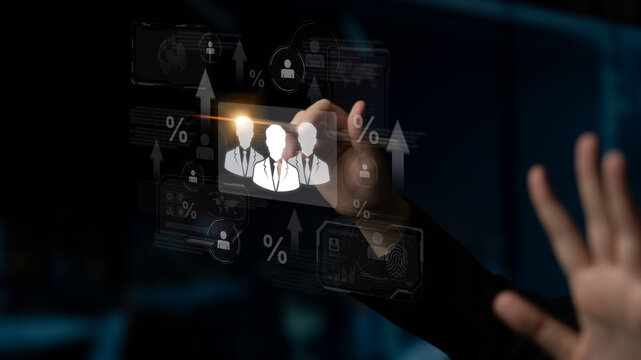 Concept of human resources metrics and workforce analytics. The data shows employee team performance, professional development, and overall business growth and success. Fermion