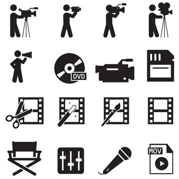 Fototapeta  Line style icons of animation: animated loading circle, character with movement lines, zooming lens, animated sparkle, stretching object, animated shadow, bouncing spring, floating cloud.