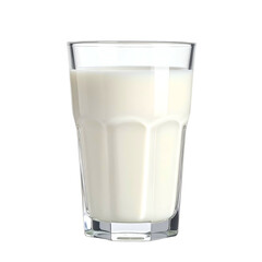 A glass tumbler filled with opaque white liquid, set against a dark background