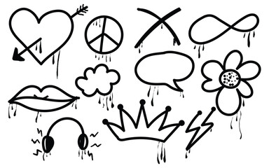 Hand Drawn Speech Bubbles, Playful Chat Bubble Doodles, Comic Style Conversation Art