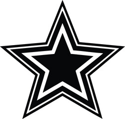 Obraz premium Black and white star emblem symbol geometric