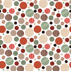 Vektorgrafik mit geometrischen Formen. Nahtloses Muster mit bunten Punkten.