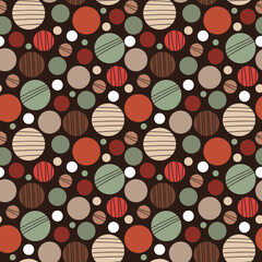 Vektorgrafik mit geometrischen Formen. Nahtloses Muster mit Punkten auf schwarzem Hintergrund.