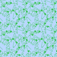 Cartoon sewing seamless buttons and scissors and pins pattern for wrapping paper and fabrics and linens and hobbies