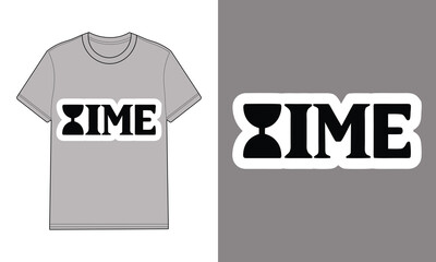 Gray T Shirt with Hourglass I M E Text Graphic grey clothing