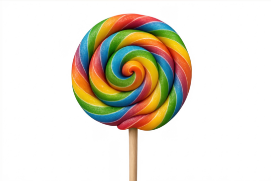 Colorful spiral lollipop sweet candy on stick