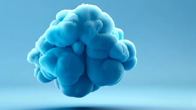 Abstract Cloud-like Structure: A mesmerizing, cloud-like structure floats gracefully against a serene gradient background, its form captivating the eye with its unique texture and form