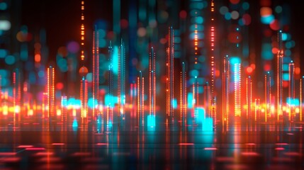 3d holographic financial data report  analyzing marketing strategies and accounting trends