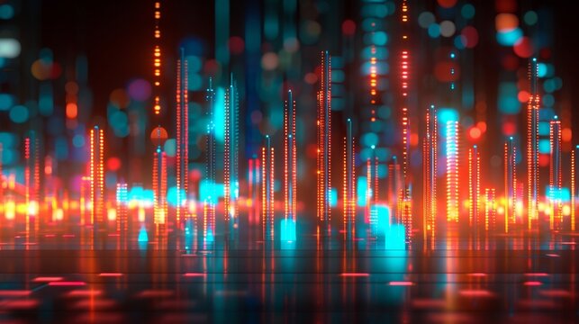 3d holographic financial data report  analyzing marketing strategies and accounting trends