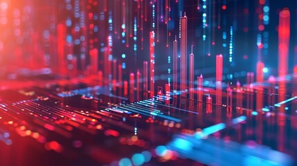 3d hologram concept showcasing financial data analysis and strategic marketing management techniques