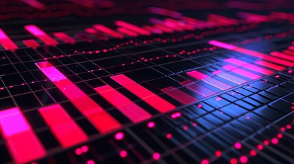 3d hologram concept of financial data analysis for marketing and business strategy development