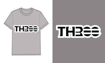 Naklejka premium Gray t shirt with text graphic number