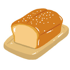 Fresh Bread Loaf Illustration Hand Drawn Bakery Food Cozy Homemade Baked Bread Art Rustic Kitchen Decor