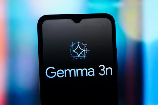 In this photo illustration, the Google Gemma 3n AI logo is seen displayed on a smartphone screen.