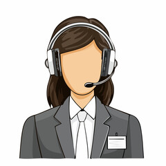 Hotline workers wearing headsets, customers services and communication vector. Call center agents in headphones with microphone at computer. Delivery and shipping operator, helpline or hotline center